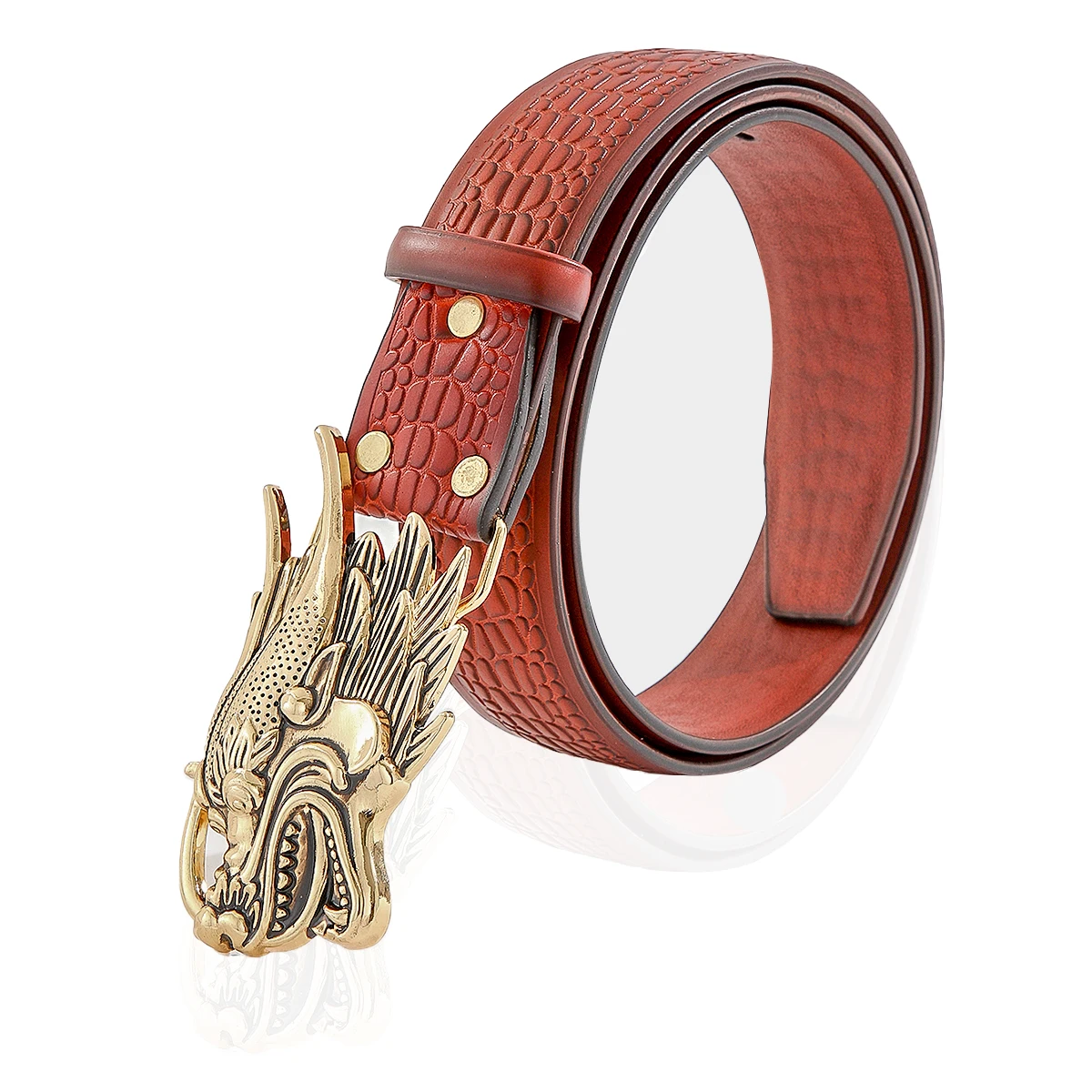 High quality 3.8cm width custom designer western buckle belt men Italian pu crocodile leather belt