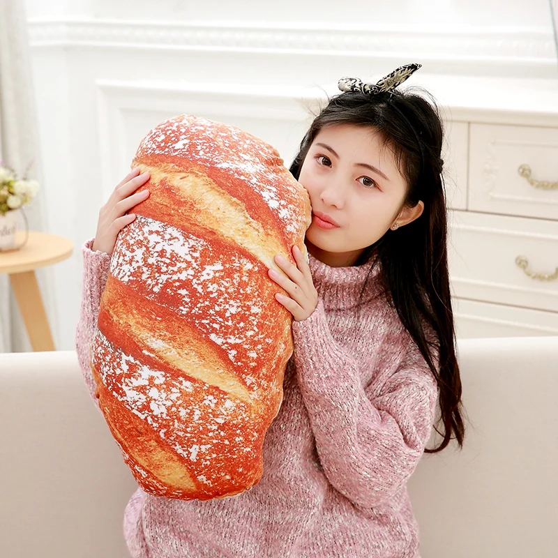 Creative 3D Simulated Super Soft Bread Plush Toys Bread Plush Hug Pillow Cream Butter Long Pillow Cushion