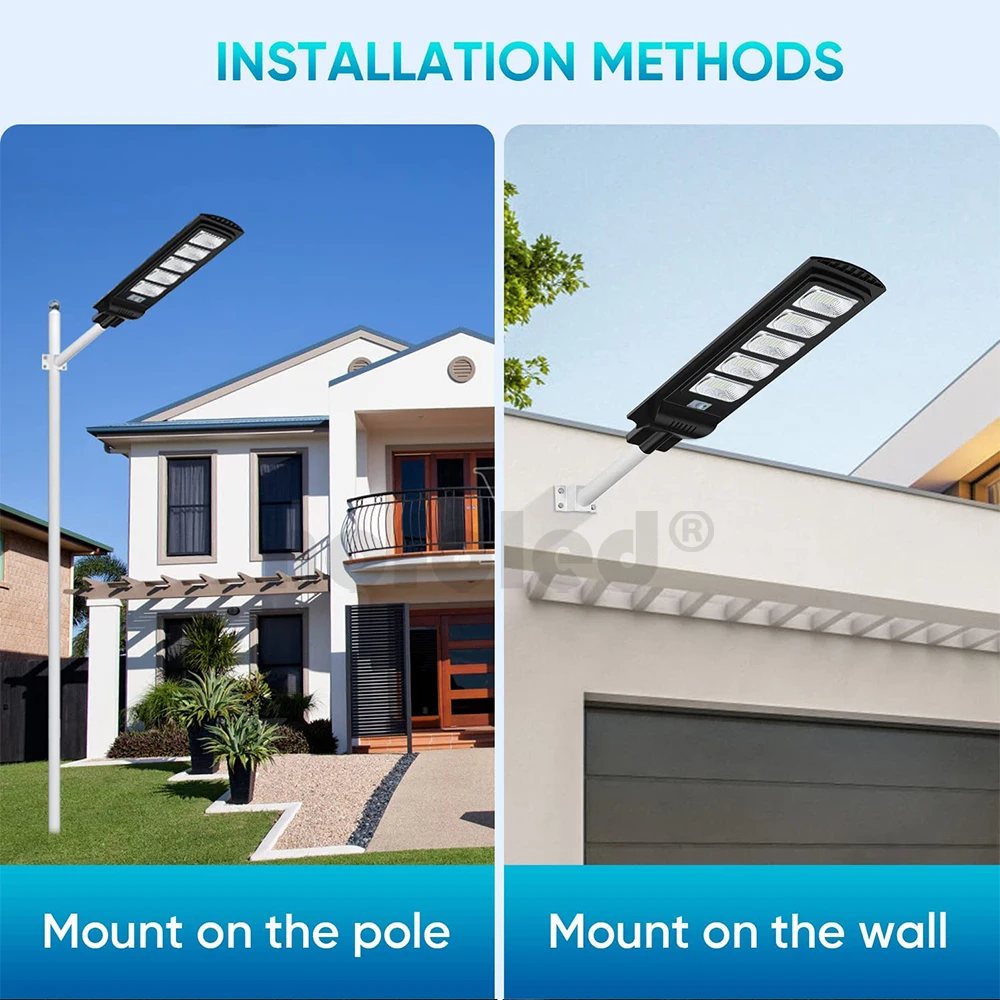 300W Cold White 6500K Solar Outdoor Lights Solar Panel Motion Sensor Integrated Solar Led Outdoor Lights