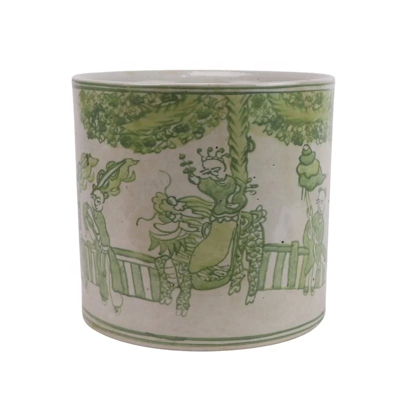 RYKB175-GREEN-RED-D-S Jingdezhen фарфоровый Рисунок дракона украшение для дома сада керамические мини-цветочные горшки прекрасный держатель ручек