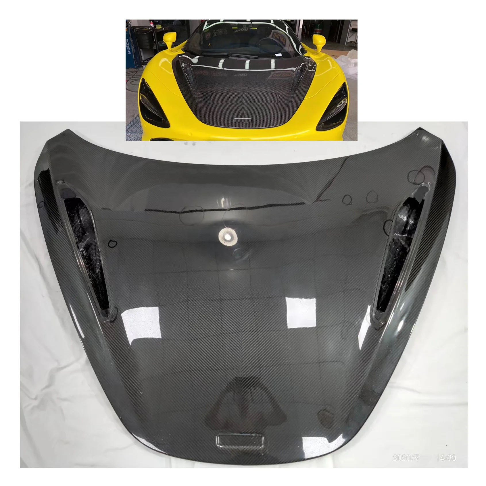 Mclaren 720S Body Kit OEM Style Dry Carbon Fiber Front Bumper Engine Cover for Mclaren 720S