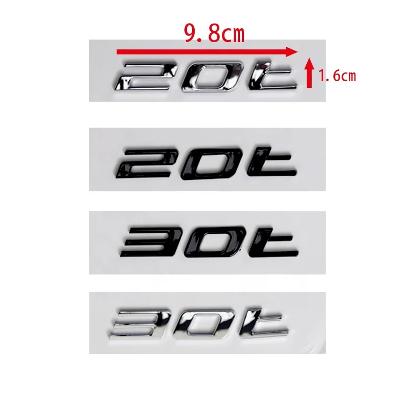 Wholesale 3D ABS car nameplate alphanumeric logo 20t 25t 30t 35t badge decals suitable for jaguar car trunk logo stickers