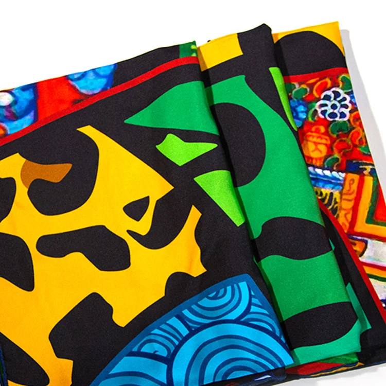 Elegent Ladies Cape Printed Shawl Manufacturing Imitated Silk Big Cotton Voile Fabric For Long Scarf Printed For Women Stylish