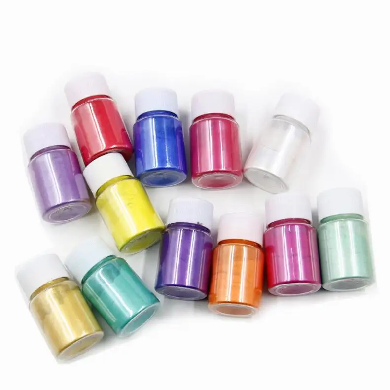 ZQX305 10G 24 colors Bulk Colorful Mica Powder pigment Powder For Epoxy Resin Soap Making Makeup