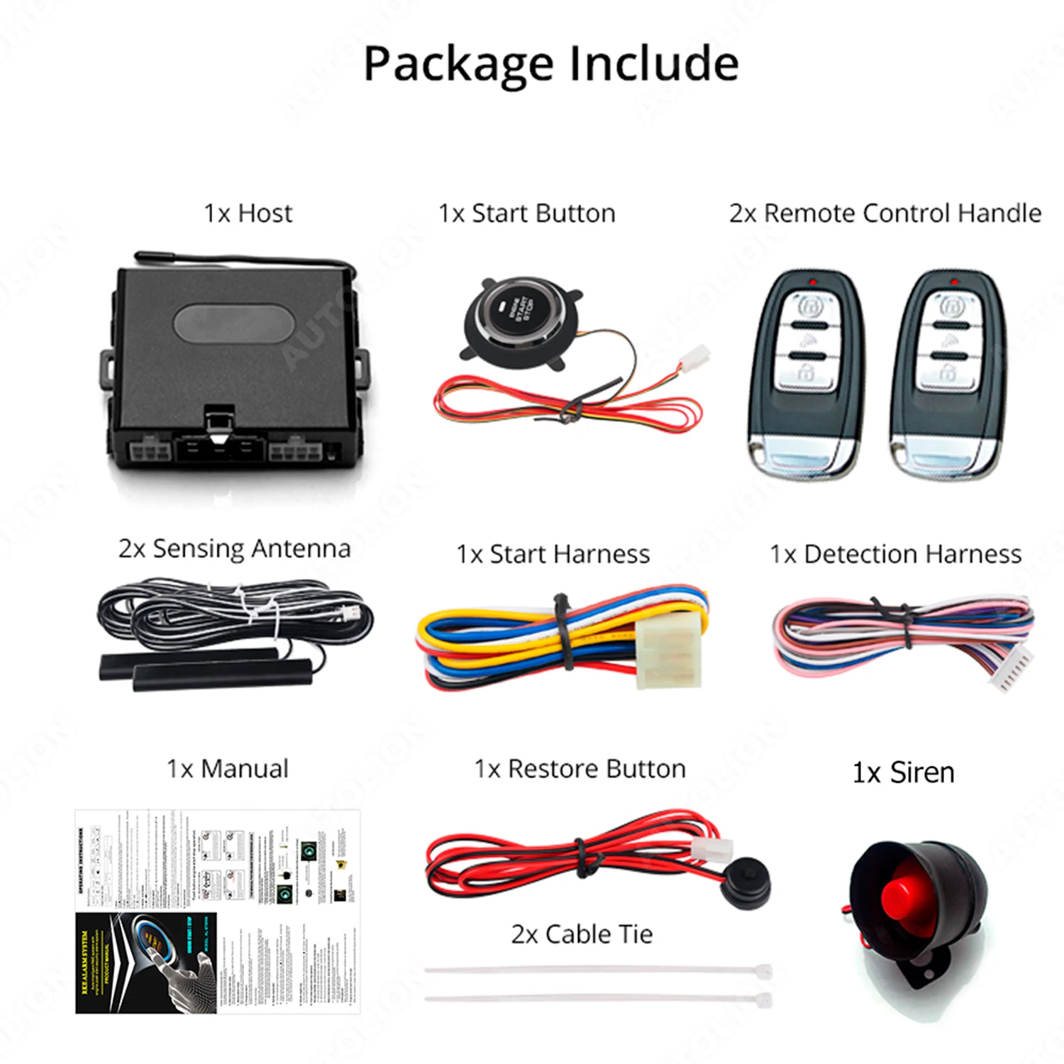 Full functions PKE engine start stop system PKE keyless push button start system smart key car alarm with remote engine starter