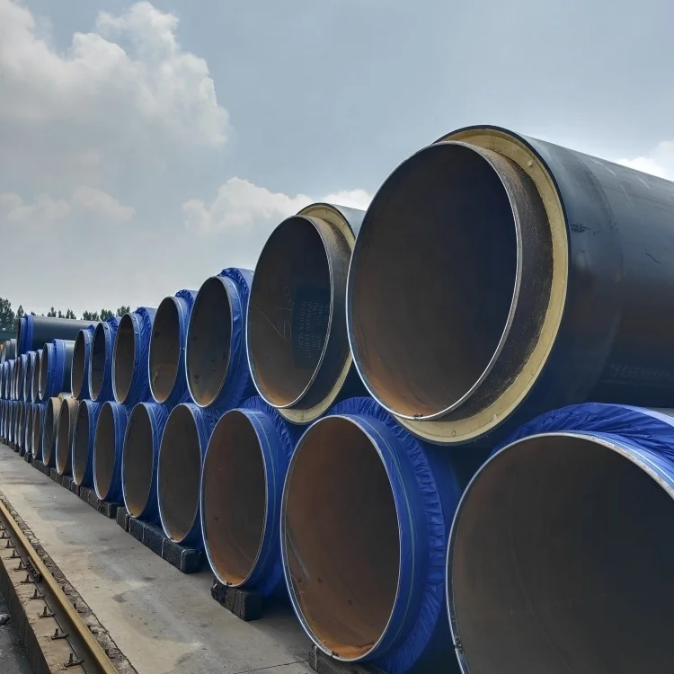 underground API 5L high density polyethylene HDPE polyurethane foam PUR pre-insulated pipe from chinese manufacturer