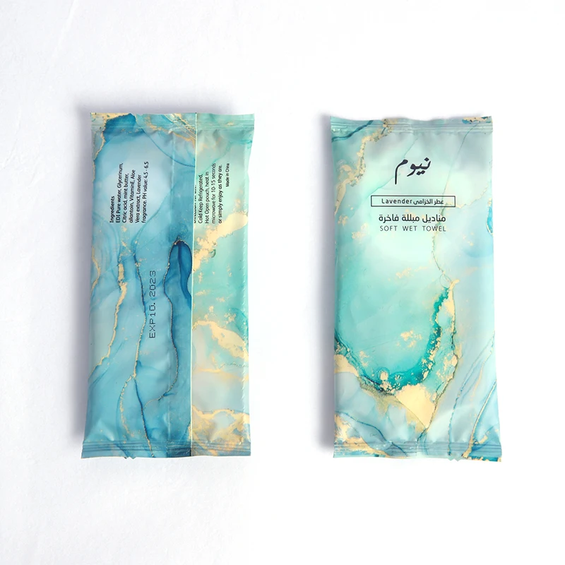 Individually Wrapped Thick Tissue Wipes Custom Private Label Wipes Single Restaurant Wet Refreshing Towels