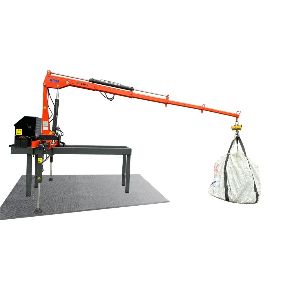 Remote control hydraulic small mini truck crane 1300KG lifting capacity mini crane