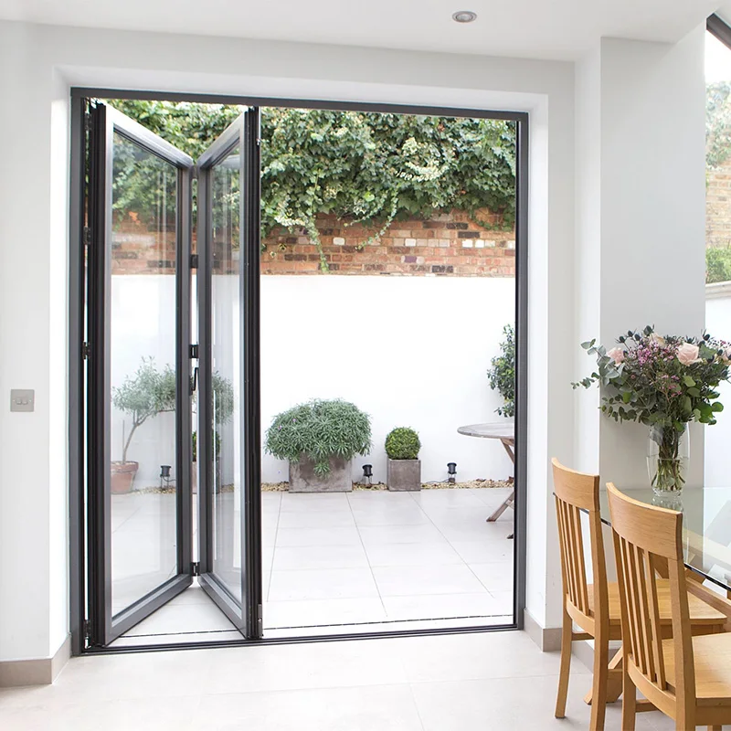 Clearview bifold doors glass 4 panel impact resistant exterior aluminium folding door Aluminium glass Bi Fold door For House