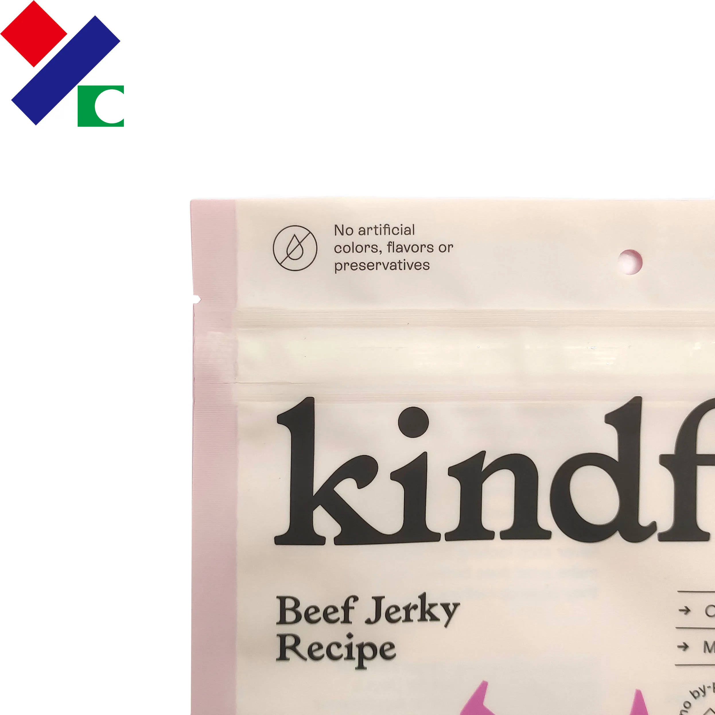 Custom Printed Zipper Plastic Stand Up Pouch Dried Meat Food Recyclable Packaging Bag Beef Jerky Bag