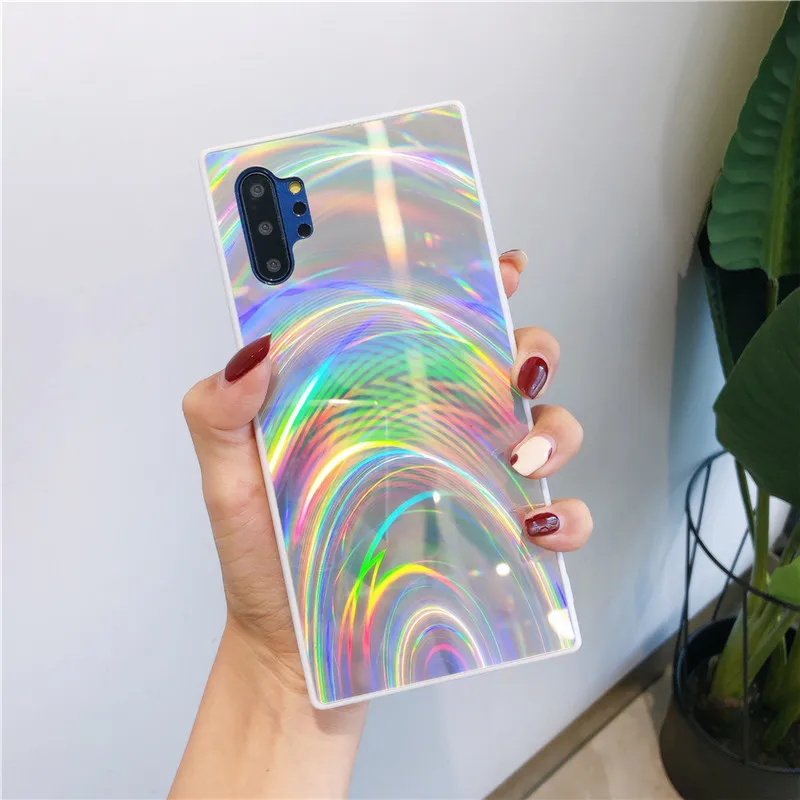 3D Laser Rainbow Aesthetic Phone Case Design for Samsung Galaxy S21 S20 S10 S8 S9 Note 20 Ultra 10 Plus Case Cover