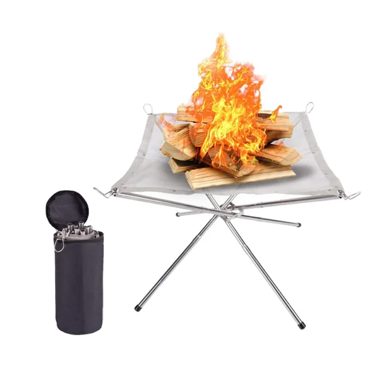 High Quality outdoor Burning Furnace  Firewood Stand bbq table bonfire pit set fire grills