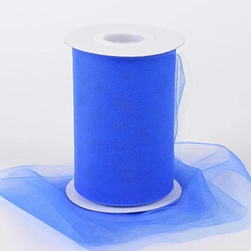 Dark Blue Wholesale 100 yards Per Roll  polyester sheer decoration wedding spool  tulle fabric on roll