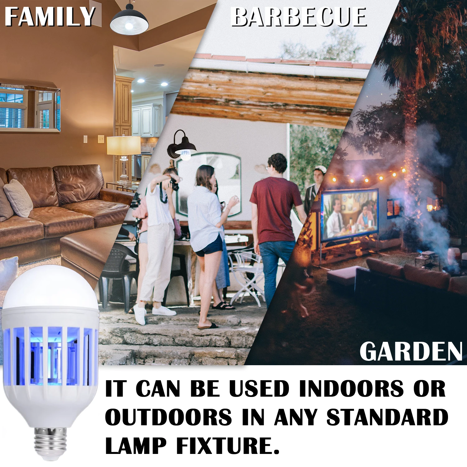 Electronic 2 in 1 Mosquito Killer Lamp Insect Fly Trap Bug Zapper 110V E27 Pest Attractant Trap Light Bulb