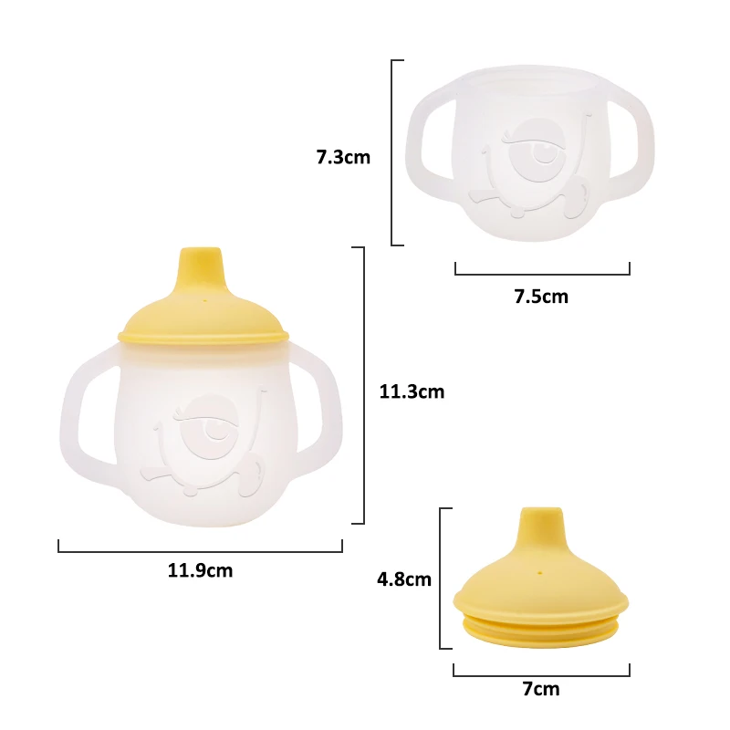 Top Seller BPA Free Food Grade Silicon Toddler Drinking Water Learning Cup Without Straw Lid Clear Kids Dining Silicone Baby Cup