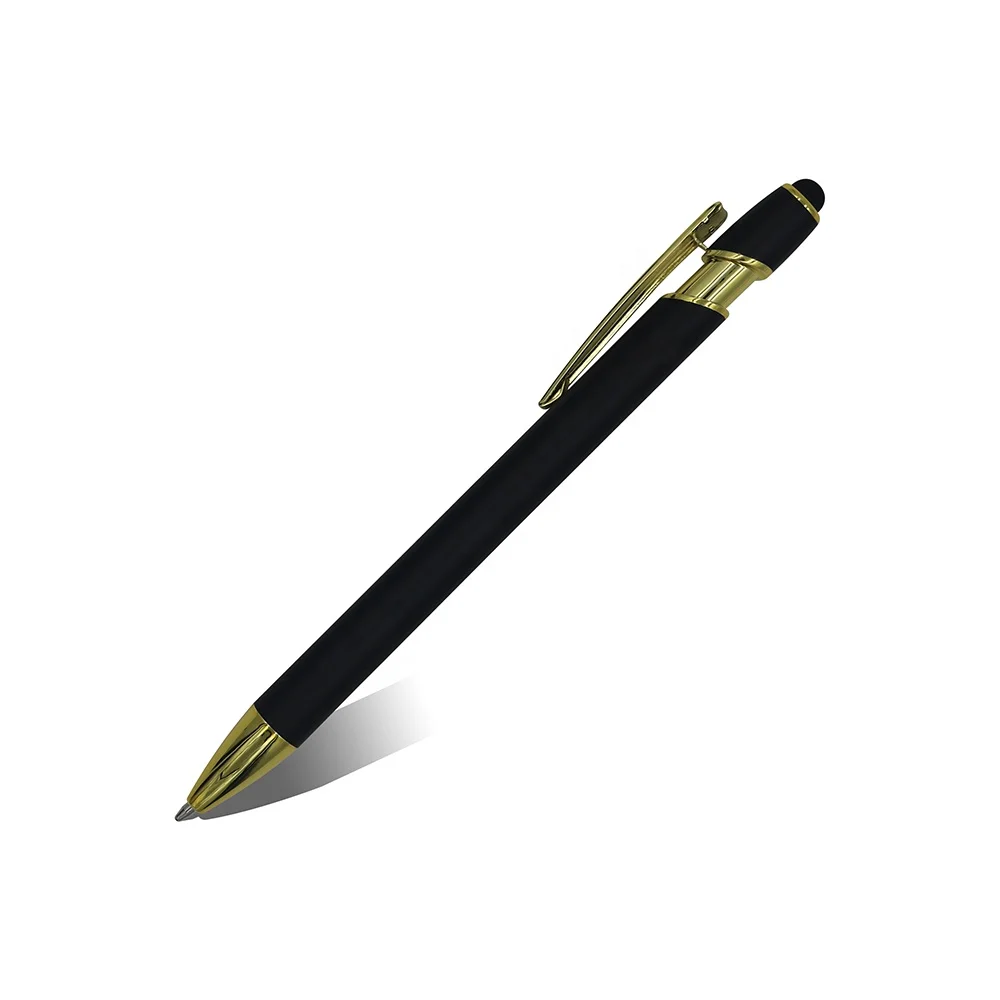 Eye-catching promotional pen custom logo ballpoint pen stylus rose gold metal pens with custom logo promotional