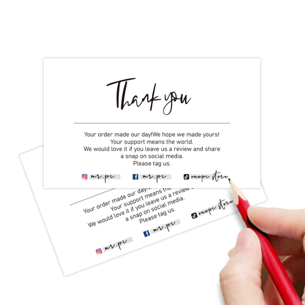 Custom DRY Luxury Paper Business Thank You Business Customer Insert Card For Small Business