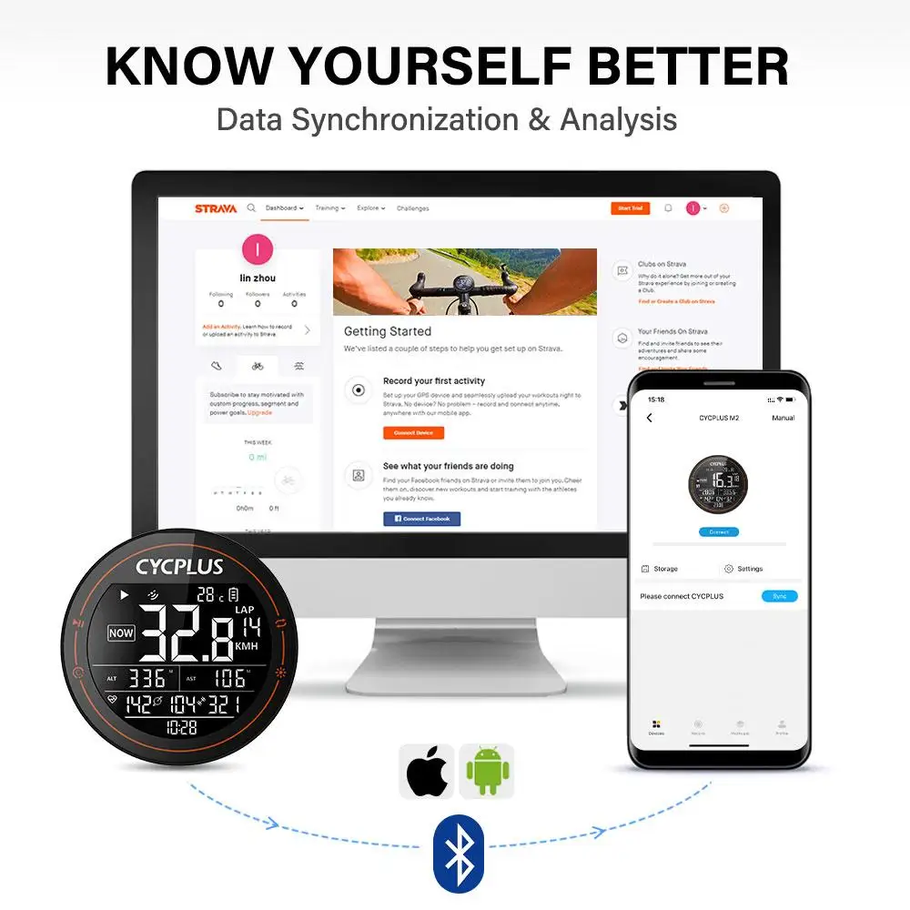 CYCPLUS M2 Gps Cycle Computer Support For Xoss Wireless Speedometer BLE 4.0 ANT+ Odometer Waterproof Bicycle Accessories