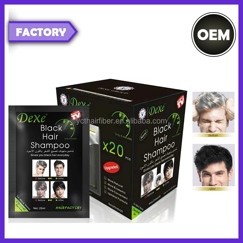 Herbal Harmless Permanent Black Hair Dyeing Shampoo For White Hair