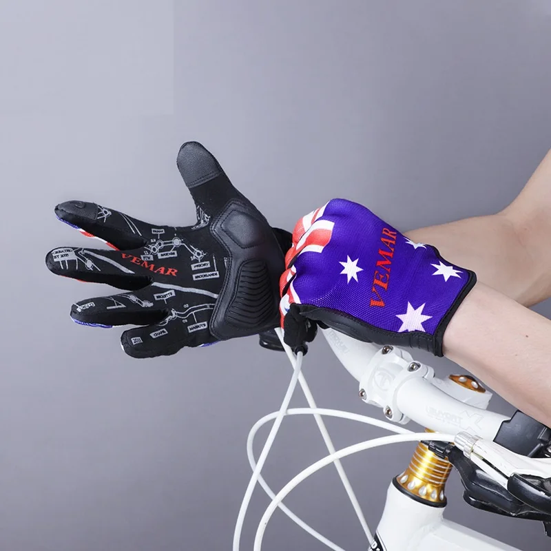 New Fashion Skeleton Four Season Motorbike Gloves Non-slip Silicone Riding Gloves Touch Screen Racing Gloves