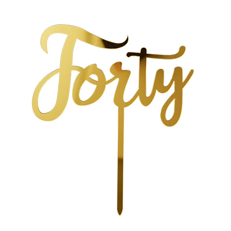 age number  Happy Anniversary Birthday Cake decoration  Vertical Gold ten fifty sixty ninety seventy forty eighty cake toppers