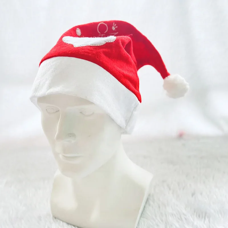 Factory Direct Santa Claus Plush Christmas Hat Decoration Xmas Party Supplies Traditional Red Christmas Hat