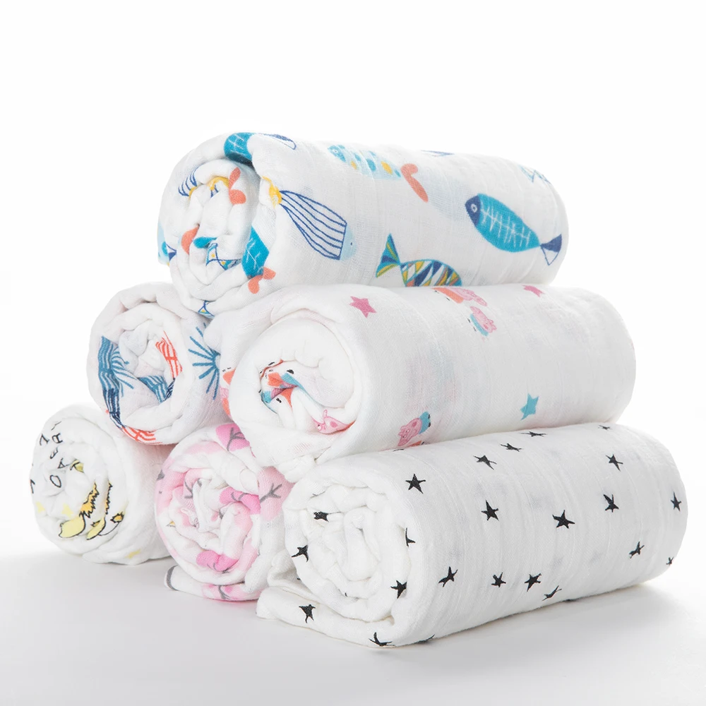 organic muslin baby blanket  swaddle wrap for baby