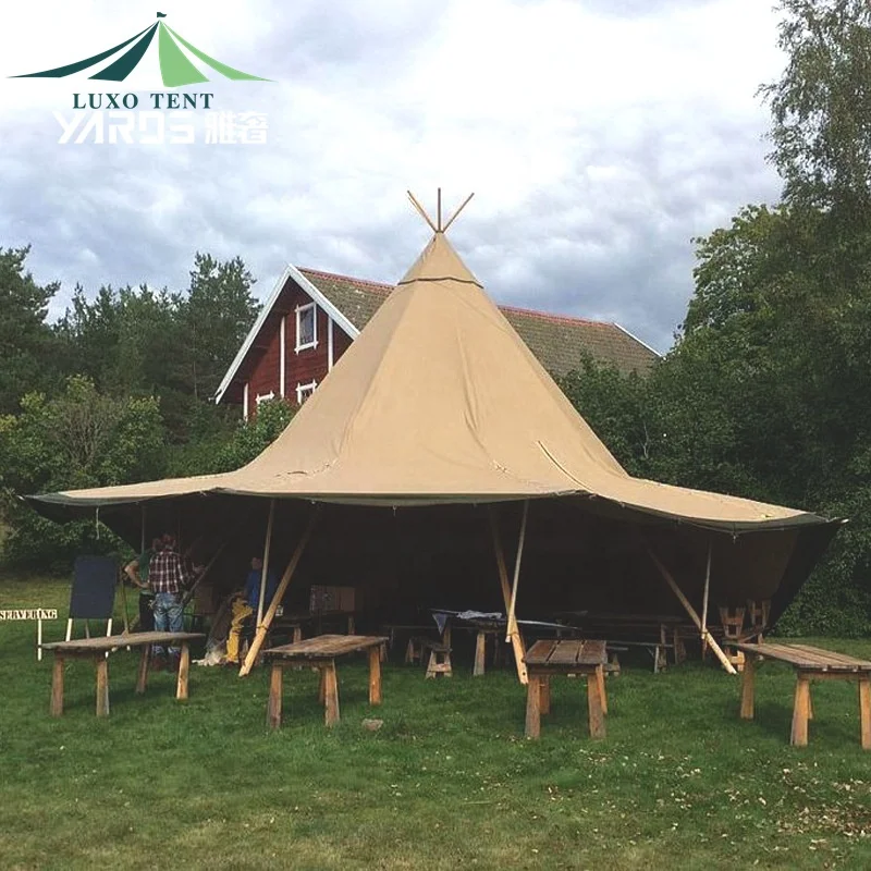 LUXO Large Waterproof Tipi Indian Safari Tent Strech Tent For Party Wedding Camping