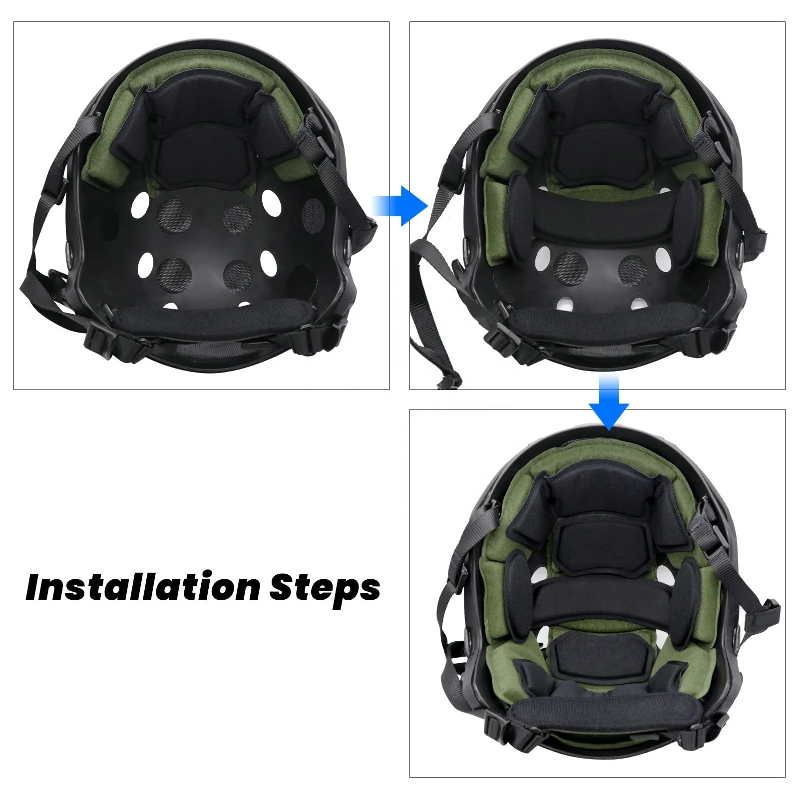Custom Protective Soft Comfort Tactical Helmet Foam Padding Tactical Helmet Pads Universal Replacement Memory Foam Helmet Pad