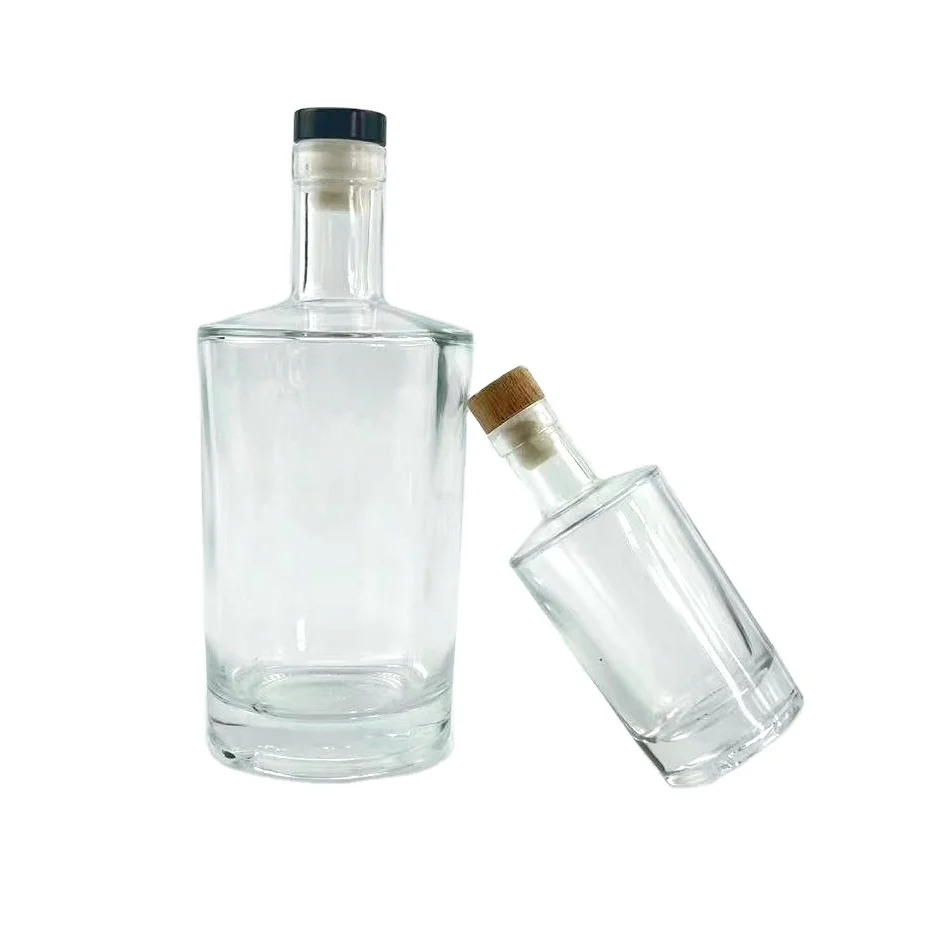 Free sample vodka glass wine bottle 750 ml whiskey empty liquor bottle 500ml 100ml 375ml champagne vodka Ice glass wine bottle