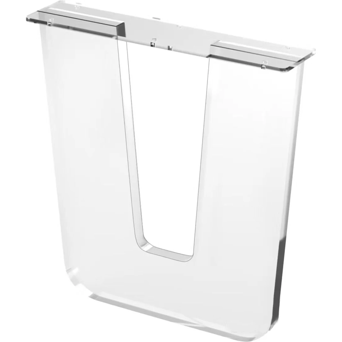 Custom New Model T Shape Modern Square Plank Wood Dining Table Support Table Acrylic Leg