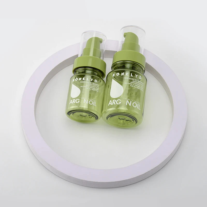 translucent olive green lotion pump bottle 50ml 100ml Plastic Bottles For Cosmetic Packaging Plastic Bottles