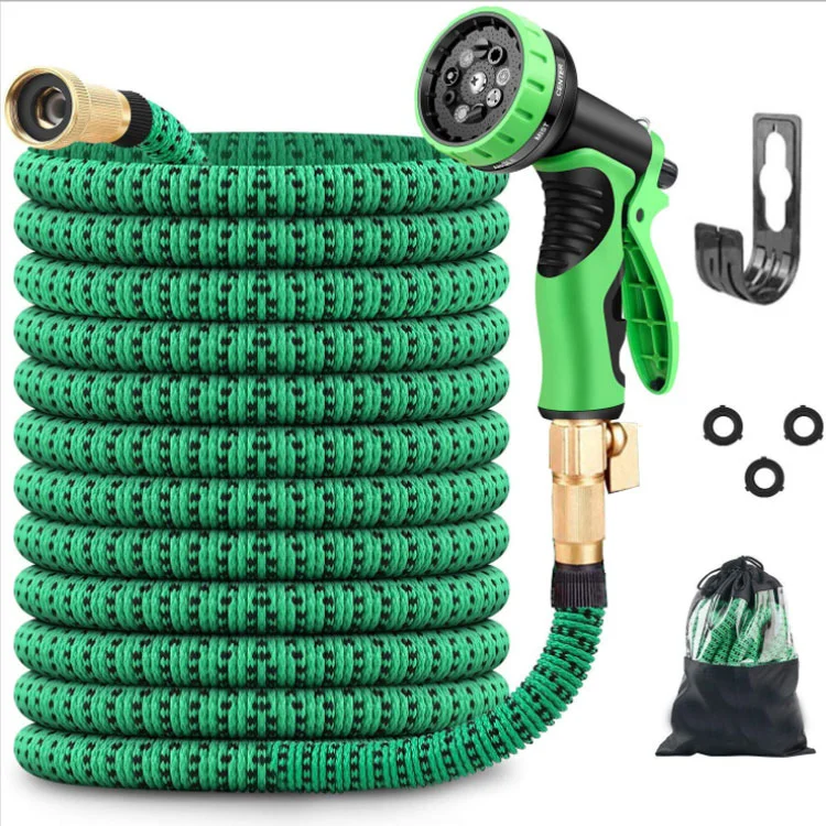 
Hot Sale Magic Water Retractable Expandable Garden Pipe Watering High Pressure Hose With 7 Function Brass Fitting Spray Gun 