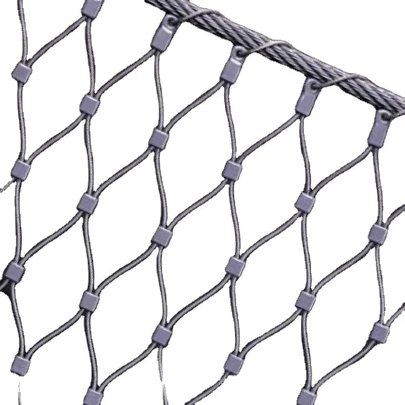 Stainless Steel Wire Rope Ferrule Mesh Netting For Balustrade
