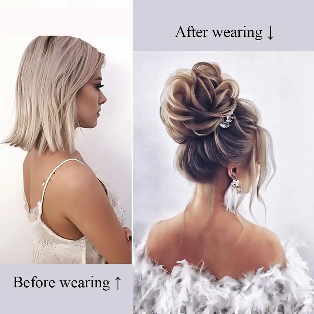 Chignon Messy Bun Hair Piece Thick Updo Scrunchies Synthetic Hair Extensions Ponytail Hair Wig Hairpiece