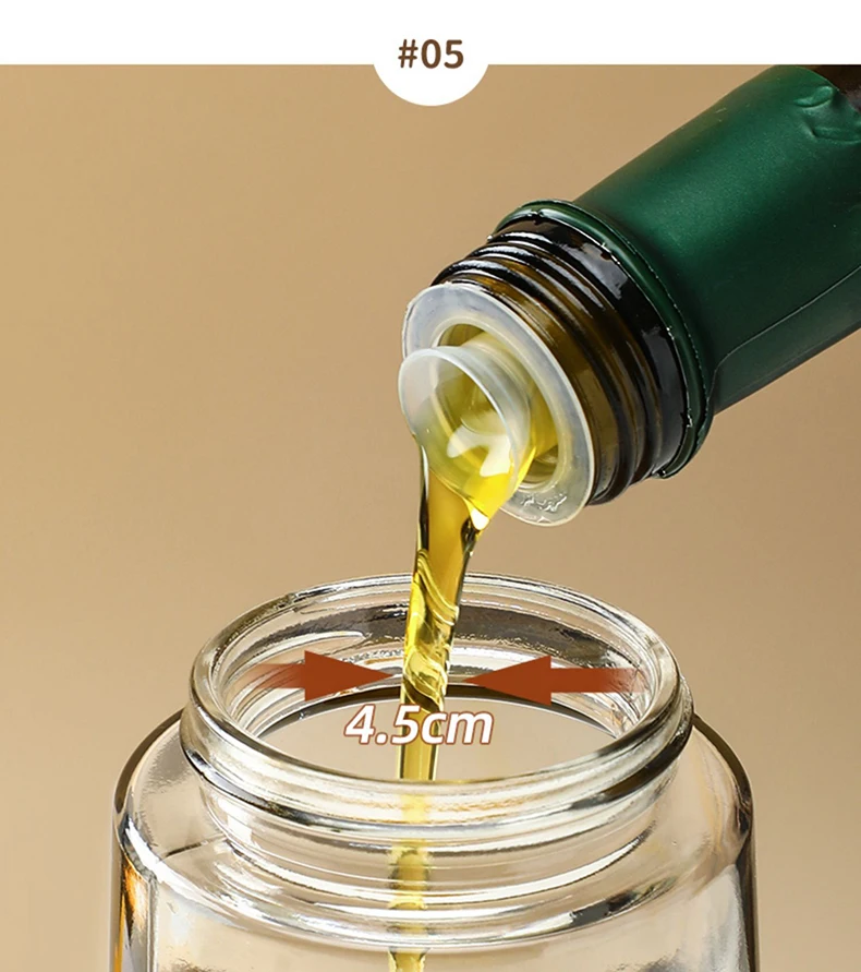 Kitchen Supplies, Glass Oil Bottle, Press and Brush Integrated Seasoning Jar