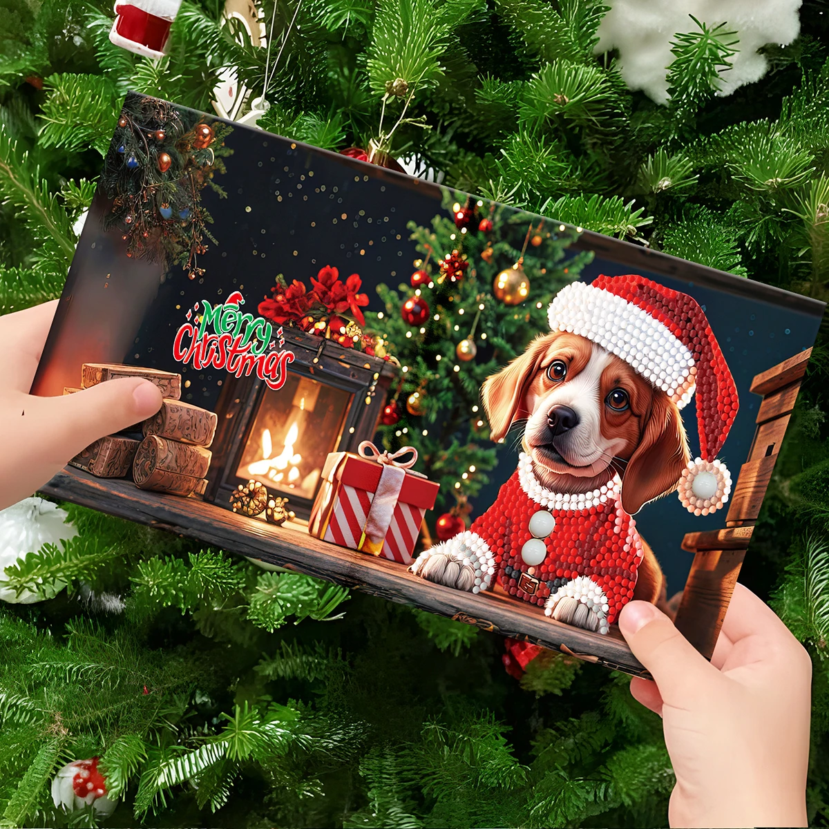 Новогодние открытки с драгоценными камнями