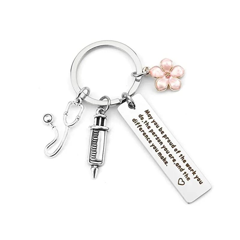Hot Selling Cross-Border Nurse Stainless Steel Keychain Nurse Week Nursing Graduation Small Gift For Practitioners