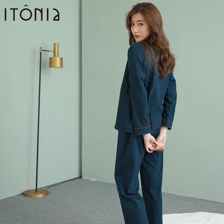 Элегантная пижама с длинным рукавом и пуговицами для грудного вскармливания, пижамный комплект для беременных и больниц