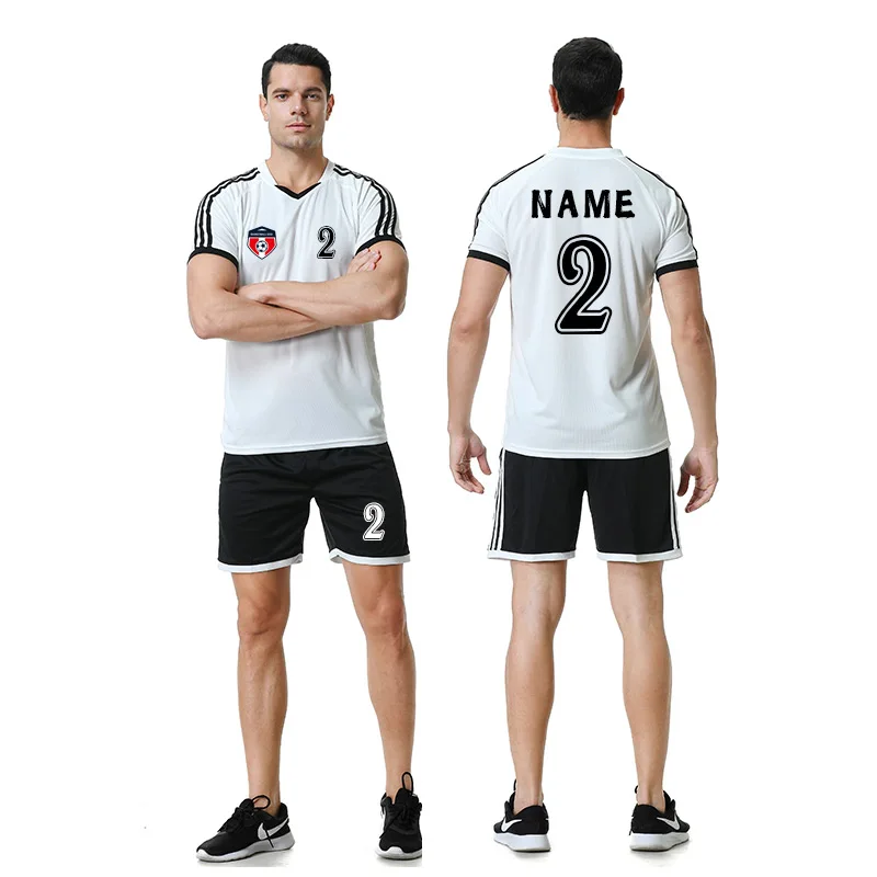 
2021 trends custom football jersey sets team uniform wear training wholesale latest cheap reversible made in China jersey 