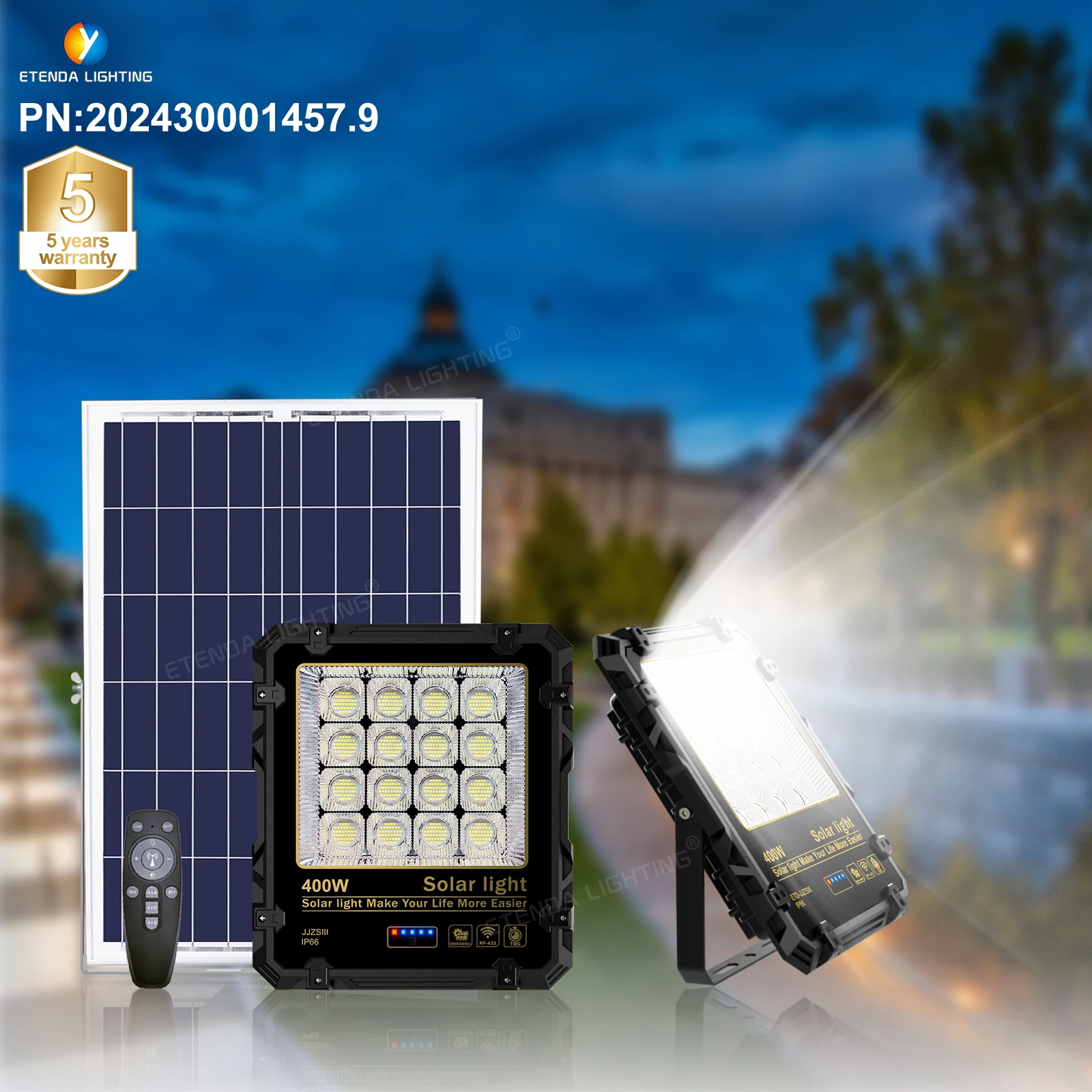Factory Waterproof Ip65 led Flood Light 100W 200W 300W 400W Integrated Outdoor Solar Flood Lights
