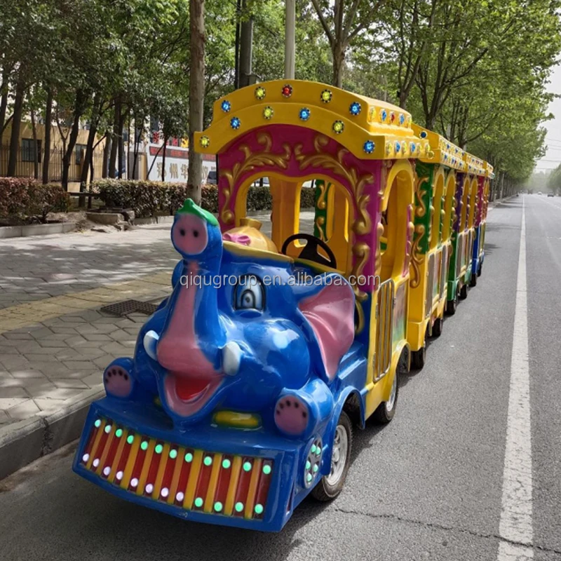 New arrival fiberglass 16 persons prices amusement park kids mini trackless train