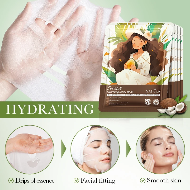 OEM ODM SADOER Fruits Flowers Beauty Products Moisturizing Whitening Sheet Facial Mask Skin Care Face Mask