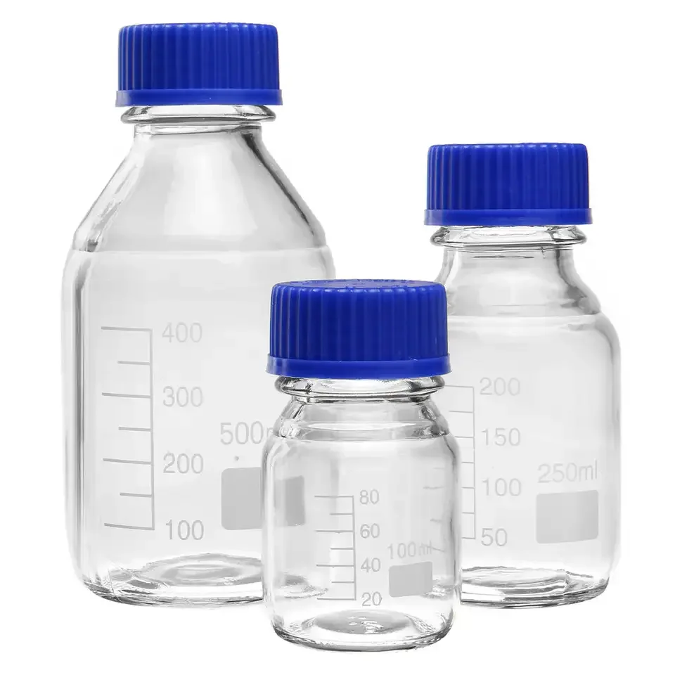 High quality chemical borosilicate 3.3 glass reagent bottle media bottle 100ml-20000ml