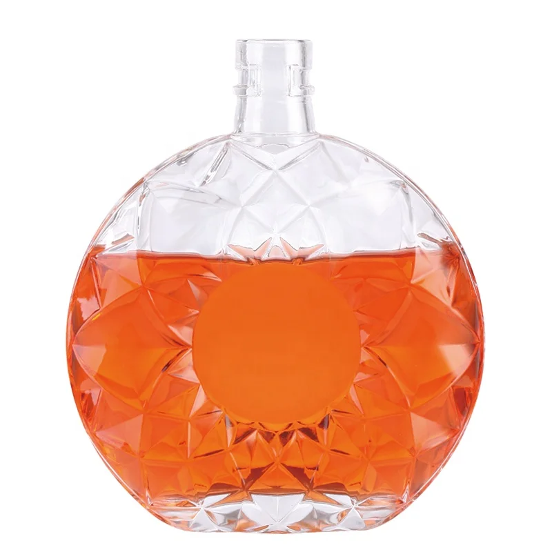 500 мл 700 стеклянная бутылка горячего тиснения для ликера бренди