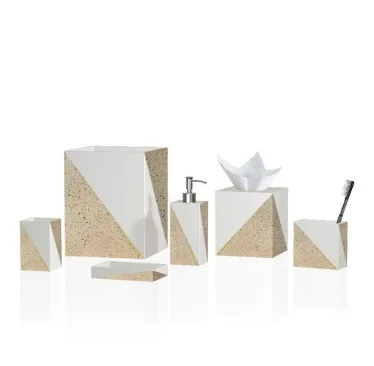 Resin Bathroom Set of 5 Bathroom set modern style toothbrush holder soap dispenser soap box in  resin  custom bathroom set ba