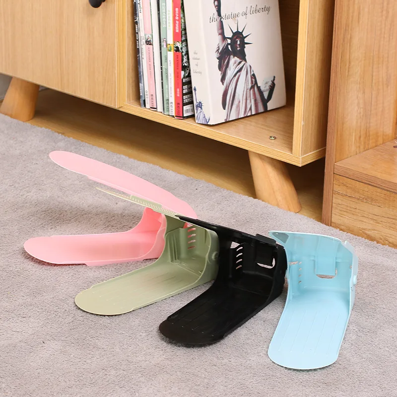 Durable Adjustable Shoe Organizer Footwear Support Slot Space Saving Cabinet Closet Stand Shoes Storage Rack Shoebox