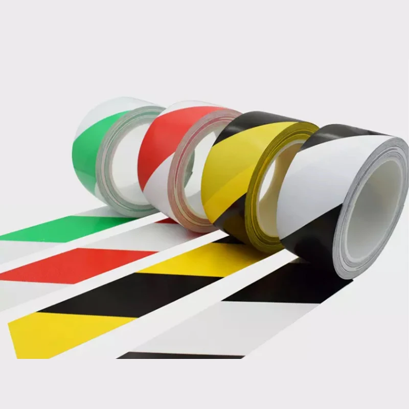 Custom PVC Floor Marking Caution Hazard Lane Safety Warning Esd Adhesive Tape For Industry Ground Sticker Packaging sealing Tape