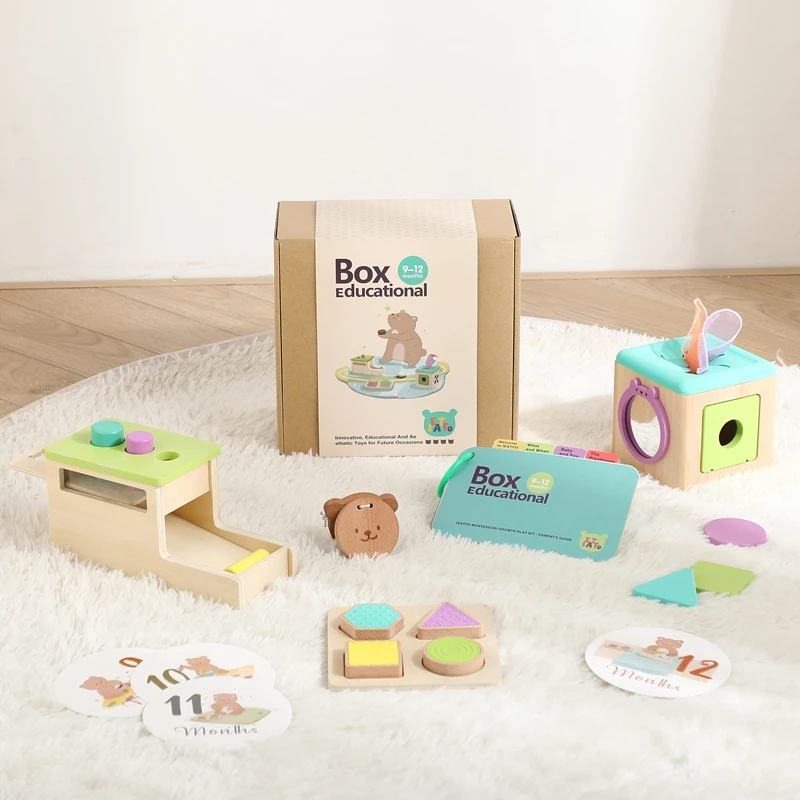 Montessori Обучающий набор игрушек для От 2 до 4 лет унисекс медведь притворяется игрой с несколькими функциями деревянный силиконовый материал упакованная