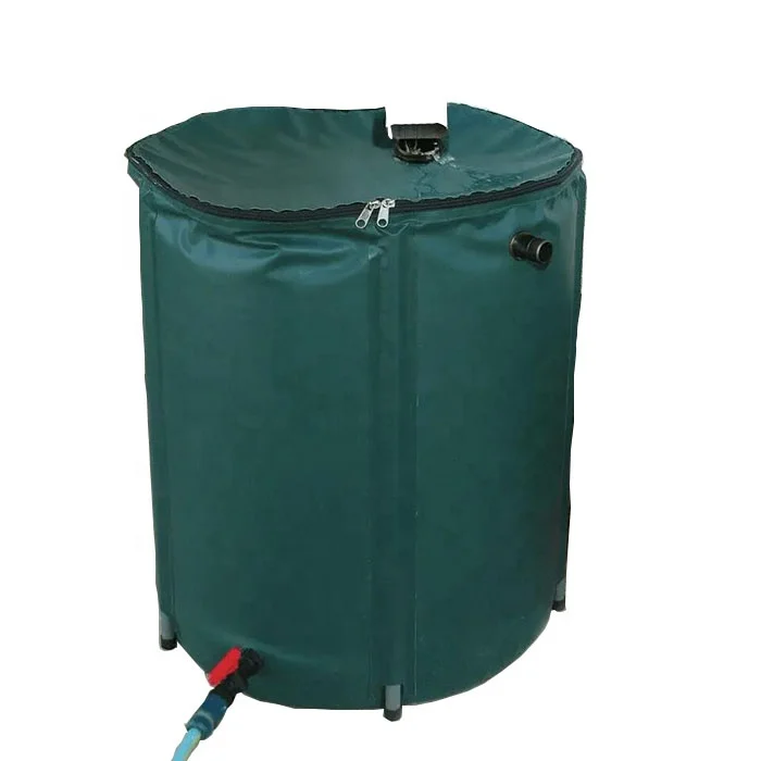 26 Gallon Collapsible Rainwater Collection System Water PVC Rain Water Storage Tank Barrel for Hydroponics Watering Irrigation